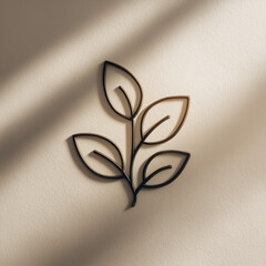 Imagen 3d de un s&iacute;mbolo de una hojas.