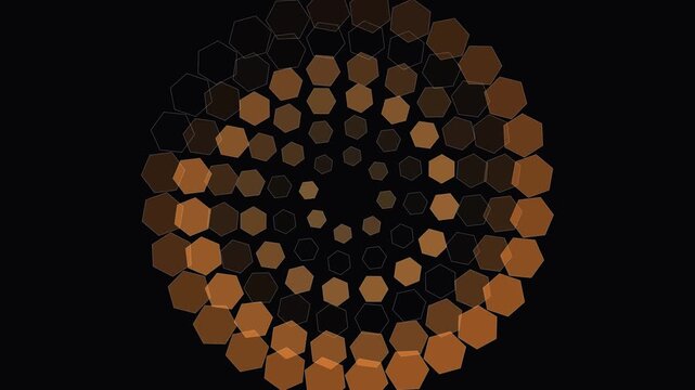 Rotating geometric mandala pattern golden hexagons sacred geometry 4K seamless loop spiritual meditation zen animation