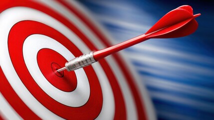 Target with a dart in the center showing focus and precision in a game setting