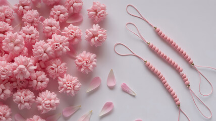 pink and white flower image white background