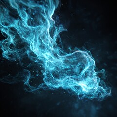 Glowing blue smoke swirling on dark background