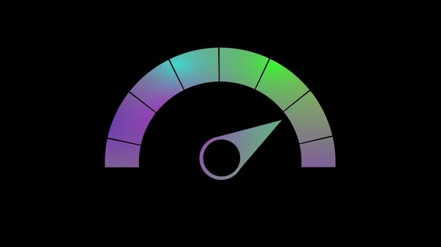 Simple speed miter icon animation. Digital symbols at the speed meter. Car speedometer and counter Speed concept. on a black background, with 4k video animation.
