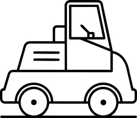 Industrial Forklift Transport Vehicle Icon Line Drawing