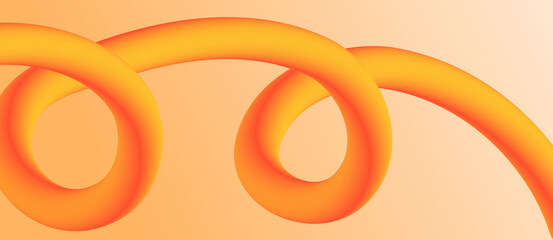 Vibrant Orange Loops On Gradient Background