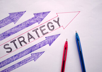 Business Strategy Concept with Directional Arrows 