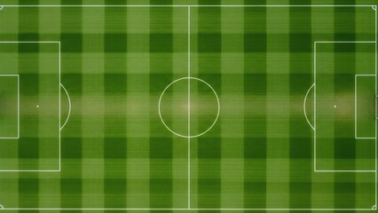 Soccer Field Layout: A detailed top-down view of a soccer field, showcasing the meticulous markings and strategic layout of the game, inviting anticipation of the next match.