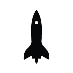 Fototapeta premium Silhouette of a Rocket Ship Ready for Launching into Outer Space