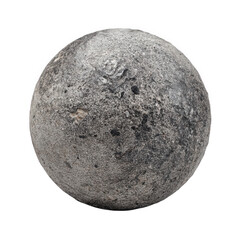 Weathered granite sphere isolated on transparent background