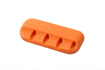 Orange baguette bread cartoon icon 3d rendering