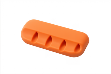 Orange baguette bread cartoon icon 3d rendering