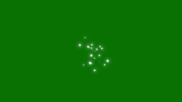 Luxury magic sparkle stars animation on green screen background, glowing white pixie dust trail, twinkling glitter particles burst, elegant starlight transition overlay, cinematic 4K