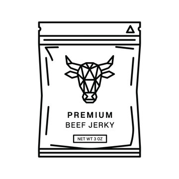 Beef Jerky Packaging Design Illustration