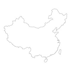 China outline map. Vector illustration