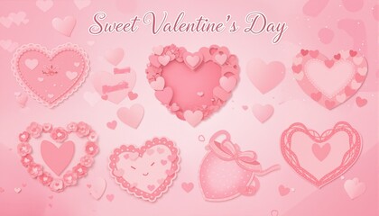 Sweet Valentine's day element set
