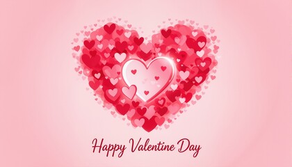 Happy valentine day. with creative love composition of the hearts. Vector illustration
