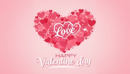 Happy valentine day. with creative love composition of the hearts. Vector illustration
