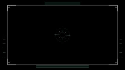 High-tech camera HUD overlay targeting system corner decorations side bars 4K seamless loop futuristic display interface - Powered by Adobe