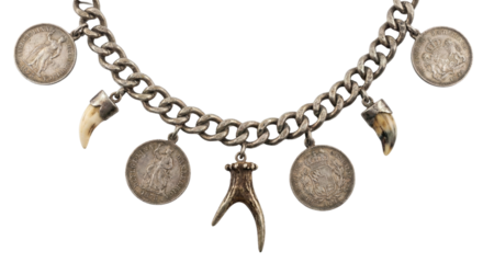 Traditional tribal silver necklace with coins