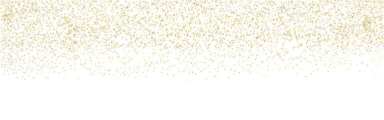 Falling gold confetti luxury sparkling star dust particles. Falling golden particles on transparent background. Golden sparkle stars. 