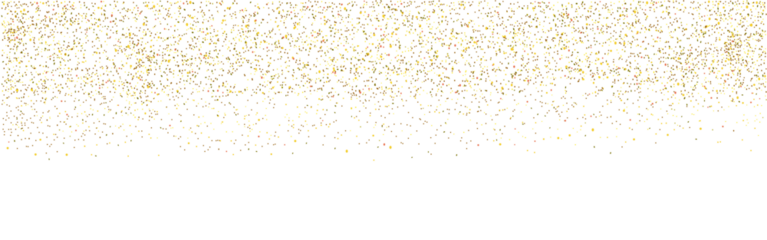 Falling gold confetti luxury sparkling star dust particles. Falling golden particles on transparent background. Golden sparkle stars. 
