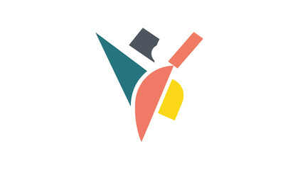 Abstract vector design with geometric shapes on white background.