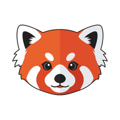 A cute red panda face vector illustration on white background.