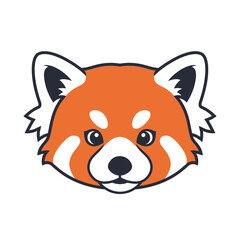 Cute red panda head vector illustration for kids and design.