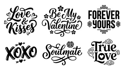 Vintage Script Love Messages &mdash; Set 