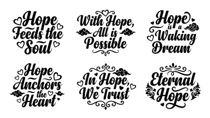 Vintage Script Love Messages &mdash; Set 