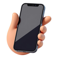 3D hand holding mobile phone