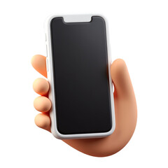 3D hand holding mobile phone