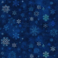 Snowflake pattern on deep blue background for festive winter designs