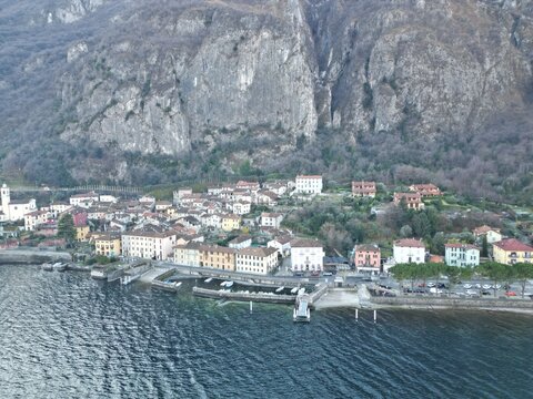 Aerial Photo of Onno Village on Lake Como, Italy