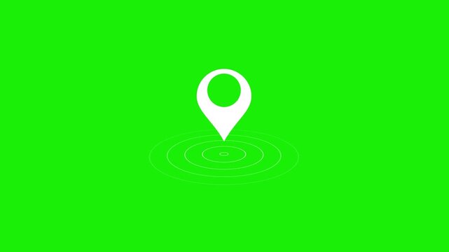 Red color location symbol. Pin symbol Indicates the location of the GPS map. Location icon or map pin simple location icon animatiom on a black background