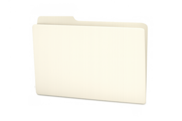 Manila file folder representing business document organization and information storage on transparent background