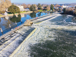 Weir at the River Thames in Marlow, Buckinghamshire, UK