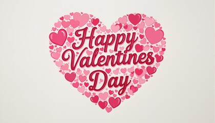 Happy Valentines day text Lettering heart shape invitation card
