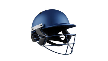 Fototapeta premium Blue Cricket Helmet Isolated on Transparent Background PNG, Blue Cricket Helmet cutouts 