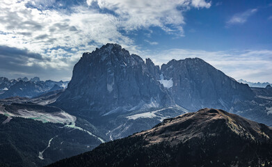Obraz premium View from Seceda Peak in the Italian Dolomites