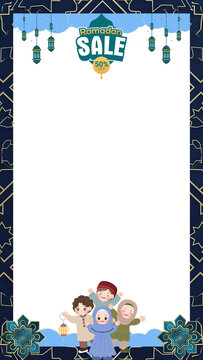 Ramadan Sale Islamic Frame Template Frame Social Media Post Story Product Ecommerce Transparent Background