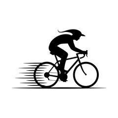 Fototapeta premium A sleek silhouette of a cyclist racing at high speed