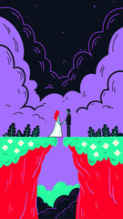 Cliffside Wedding with Dramatic Clouds