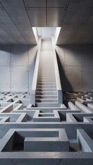 Upward Path to Light from a Concrete Labyrinth