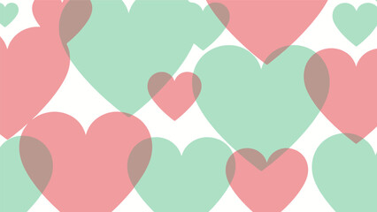 Colorful heart shapes pattern background design.
