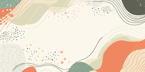 The background showcases a modern Memphis pattern, characterized by an abstract color splash, unique shapes, and a bright pop art texture