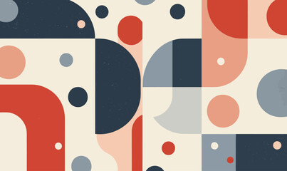 Pop art and Memphis texture styles blend together in this modern illustration, which showcases a colorful and abstract spotty pattern as its background