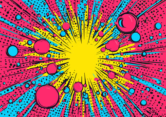 The abstract background with tender pink stripes and retro comic elements, including halftone corners, is great for designing comics, Valentine's ads, and posters