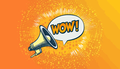 Retro microphone in a pop art style collage on a background of bright colors