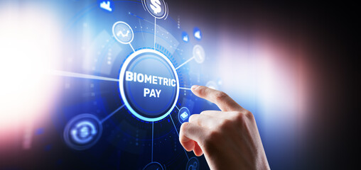 Modern biometric payment system using fingerprint or facial recognition technology for secure transactions