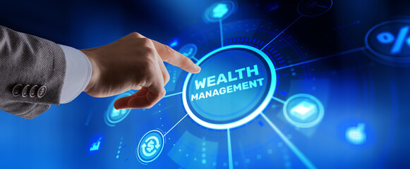 Professional wealth management services with financial portfolio analysis and investment strategy...